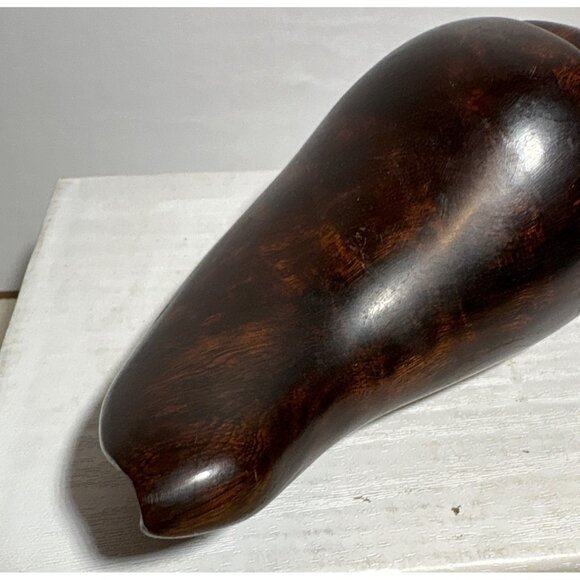 Wooden Conch Shell Hand Carved Polished Unique Decor Piece 7" Heavy Paperweight - Picture 6 of 10